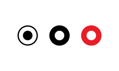 Kayıt Düğmesi Simgesi Vektörü. Kayıt, Çember Biçiminde Kayıt