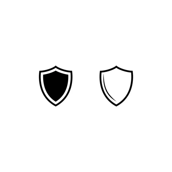 Ikona Tarczy Wektor Stylu Linii Ochrona Symbole Bezpieczeństwa — Wektor stockowy