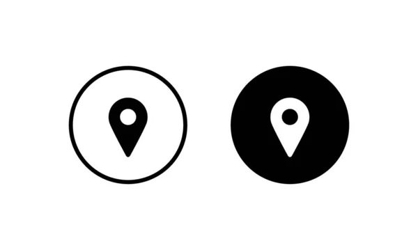Pin Mapa Icono Botón Ubicación Vector Aislado Sobre Fondo Blanco — Vector de stock