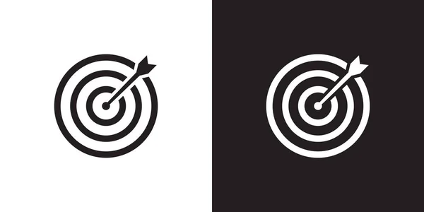 Target Bullseye Icon Arrow Monochrome Style Vector Illustration — Vettoriale Stock