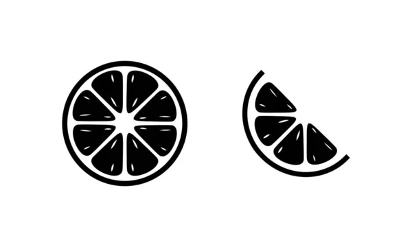 Apelsinskiva Lemon Wedge Ikon Vector — Stock vektor