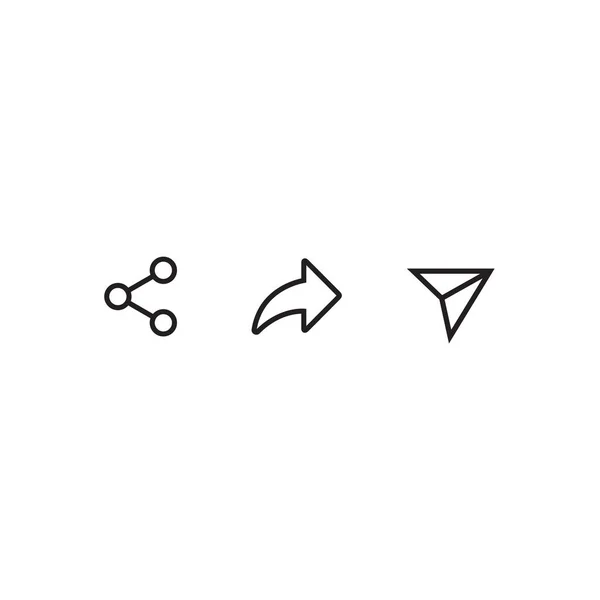 Deel Icon Vector Line Style Aandelen Symbool Teken — Stockvector