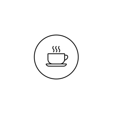 Satır Biçiminde Kahve Kupası Logosu Simgesi Vektörü