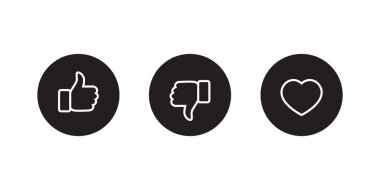 Satır Biçiminde Hoşlanmamak ve Sevmemek Simgesi Vektörü