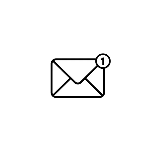 Nieuw Bericht Notificatie Mail Icon Vector Lijn Stijl — Stockvector