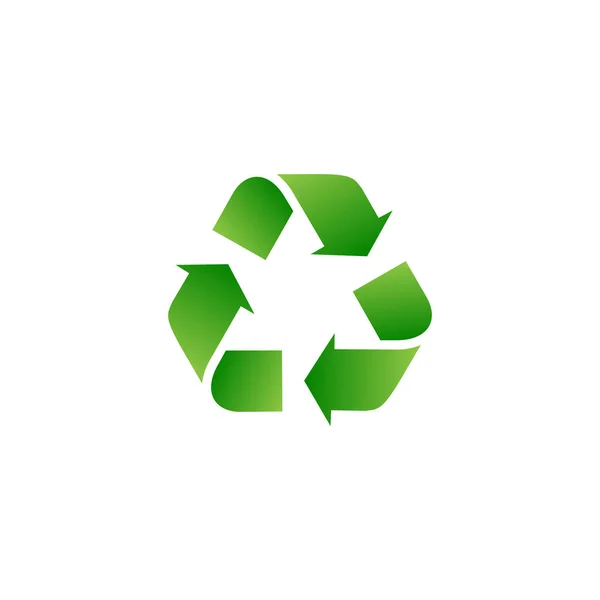 Riciclare Logo Icona Vettoriale Stile Piatto Triangolo Riciclaggio Segno Simbolo — Vettoriale Stock