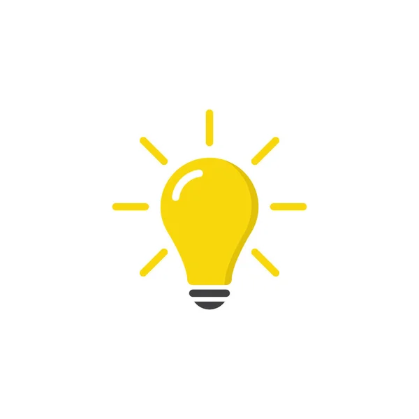 Lampje Creativiteit Idee Ikoon Vector Vlakke Stijl — Stockvector