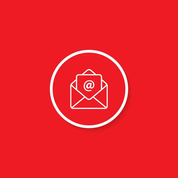 Email Icon Vector Estilo Círculo Símbolo Sinal Correio Aberto — Vetor de Stock