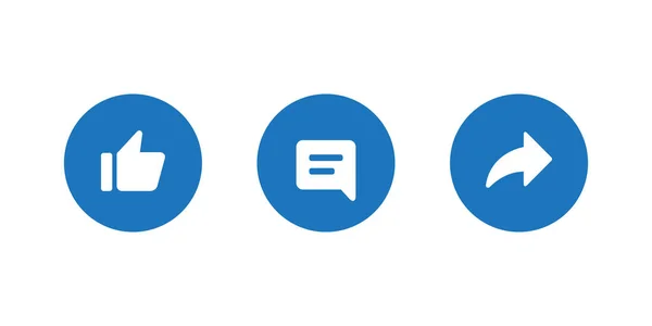 Jako Komentář Share Button Icon Vector Plochém Stylu — Stockový vektor