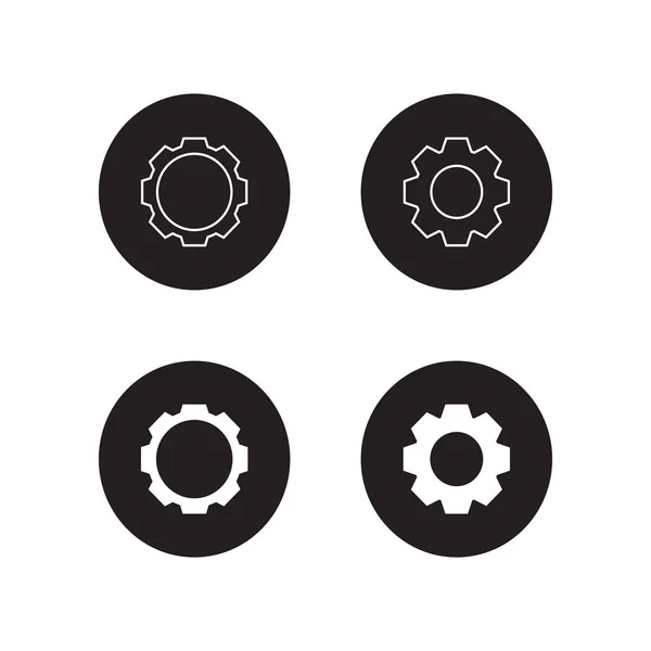 Instellingen Gear Icon Sign Symbool Vector Cirkelvorm — Stockvector