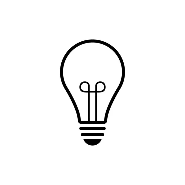 Gloeilamp Pictogram Vector Geïsoleerd Witte Achtergrond — Stockvector