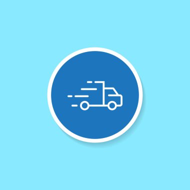 Teslimat, Hızlı Kamyon Simge Vektörü. Hızlı Nakliye İşareti Sembolü