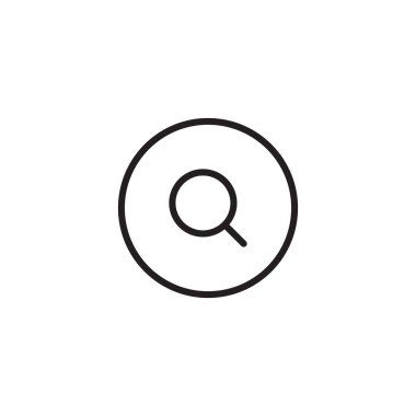 Çember Satırında Büyütme Cam Simgesi Vektörü Ara