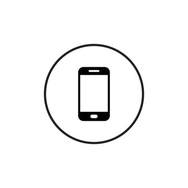 Çember Satırında Akıllı Cep Telefonu Simgesi Vektörü