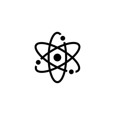 Atom Simgesi Vektörü Beyaz Arkaplanda İzole Edildi
