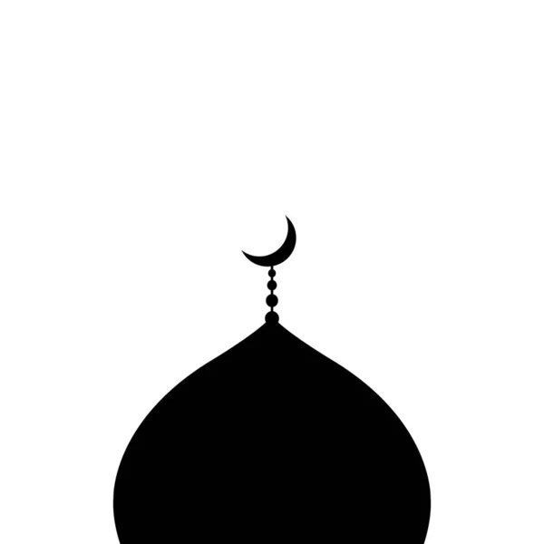 Islámská Mešita Dome Ikona Vektor Izolovaný Bílém Pozadí — Stockový vektor