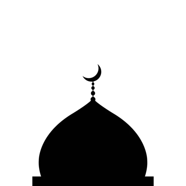 Islámská Mešita Dome Silueta Icon Vector — Stockový vektor