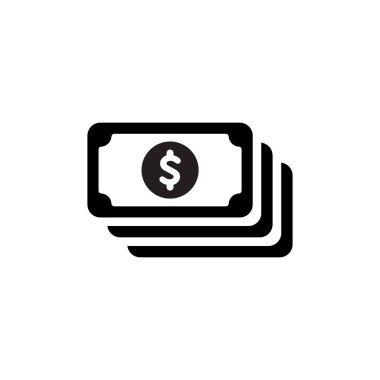Dolar banknotu simgesi vektörü. USD Yığın İşareti Sembolü