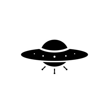 UFO Simge Vektörü. Tanımlanamayan Uçan Nesne İşaret Sembolü