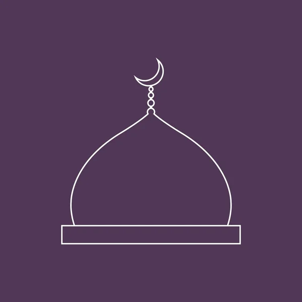 Islamic Mosque Dome Symbol Icon Vector Line Style — Stockový vektor