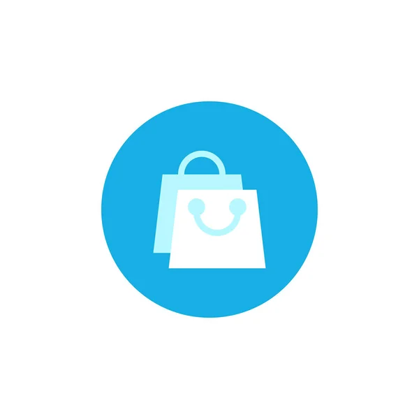 Modern Shopping Bag Icon Vector Flat Style — Stockvektor