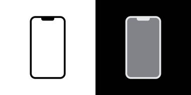 Modern Akıllı Telefon, Tek Renk Biçimli Cep Telefonu Simgesi Vektörü