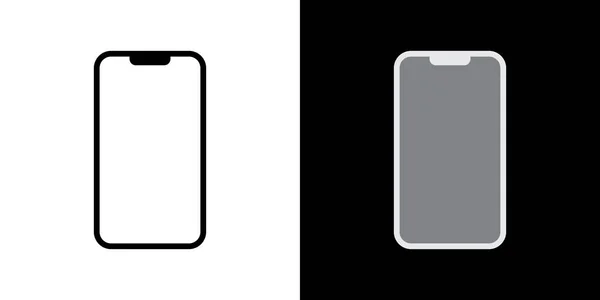 Modern Smartphone Cellphone Icon Vector Monochrome Style — 스톡 벡터