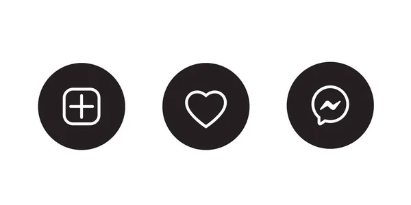 Adicionar Amor Vetor Ícone Mensagem Botão Círculo —  Vetores de Stock
