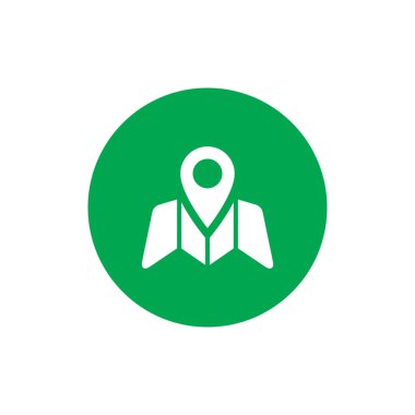 Pin harita düğmesi simgesi. Konum belirleyici sembol vektörü