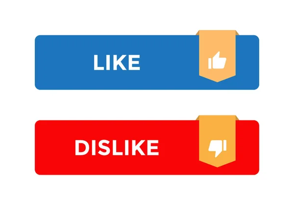 Dislike Button Vector Icon Set Social Media — Stock Vector