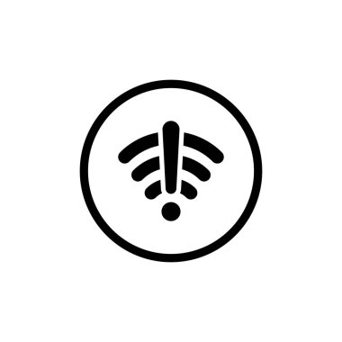 Wifi off, No internet connection icon vector in circle line