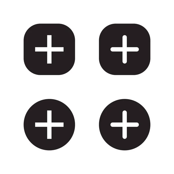 Προσθήκη Εικονιδίου Κουμπιού Διάνυσμα Στοιχείων Κοινωνικών Μέσων Σταυρός Συν Σύμβολο — Διανυσματικό Αρχείο