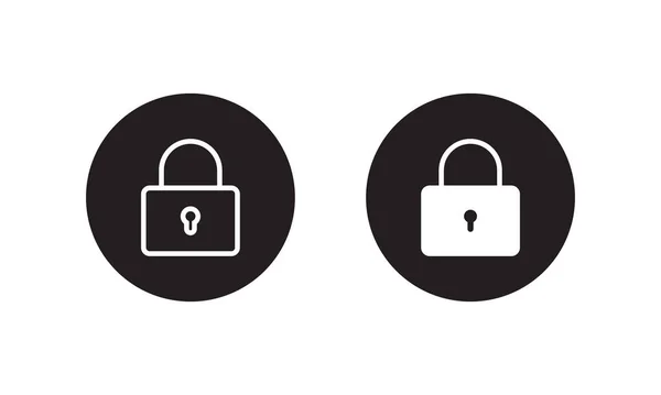 Padlock Lock Icon Vector Circle Button — 스톡 벡터