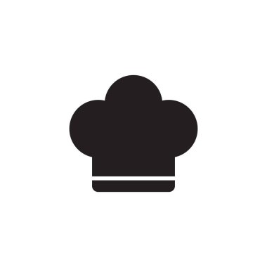 Basit şef şapka simgesi vektörü beyaz arkaplanda izole edildi