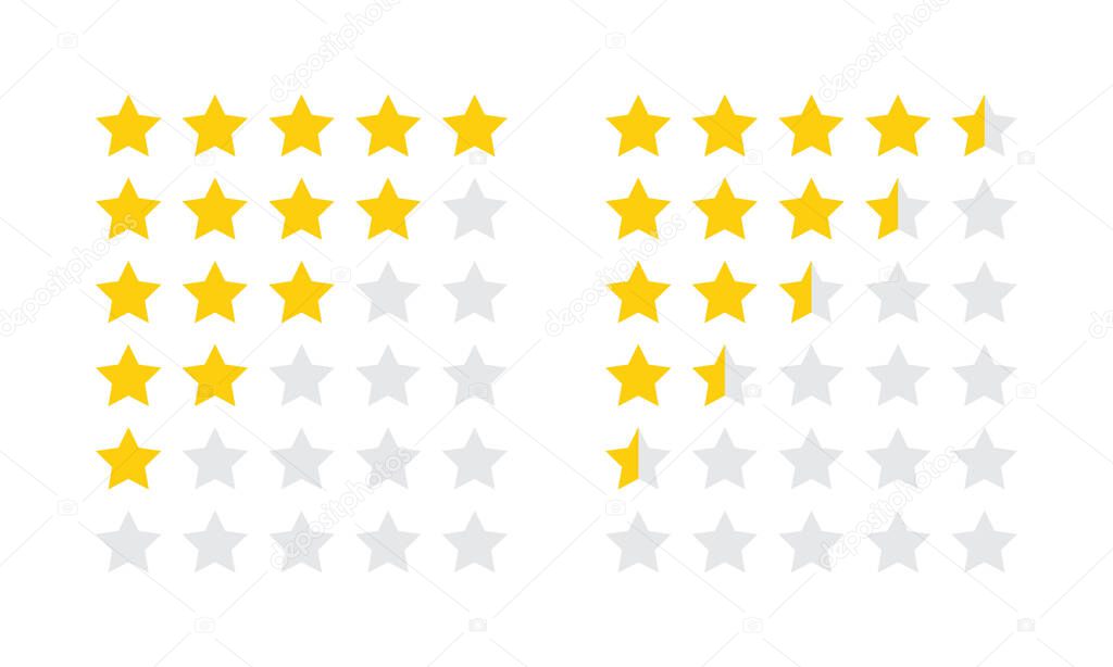 Five-star rating icon vector. Customer review, feedback sign symbol