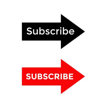 Youtube subscribe icon vector isolated on arrow button