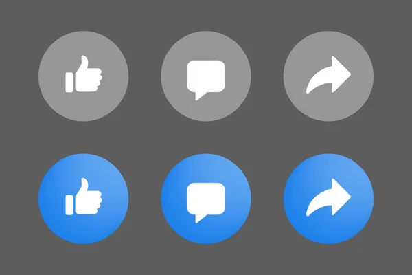 Facebook Elements Comment Share Icon Vector — Wektor stockowy