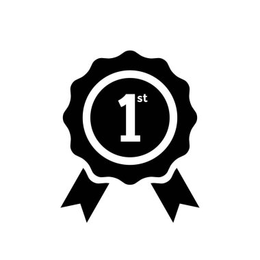 Kazanan, birincilik ödülü simgesi vektörü beyaz arkaplanda izole edildi