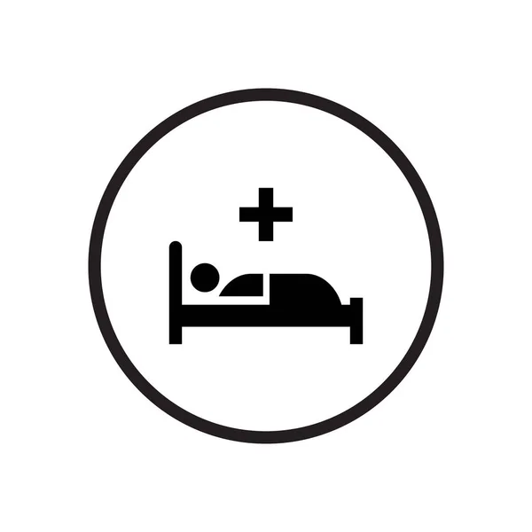Hospital Bed Medical Care Icon Vector Circle Line — Archivo Imágenes Vectoriales