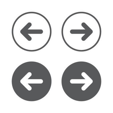 Sağ ve sol ok simgesi vektörüne dön. İleri ve geri işaret simgesi