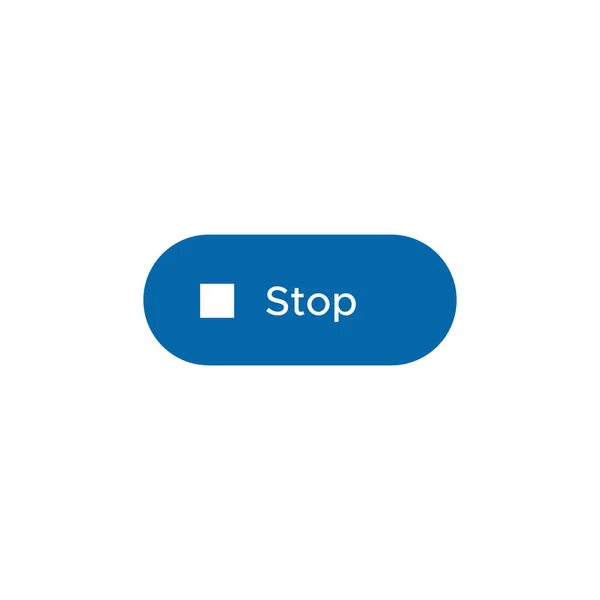 Detener Vector Icono Botón Para Reproductor Medios Web Aplicación Móvil — Vector de stock