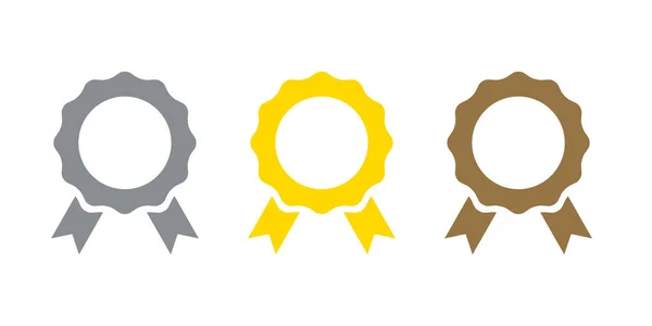 Winner Badge Icon Vector Three Colors Style — Stock Vector