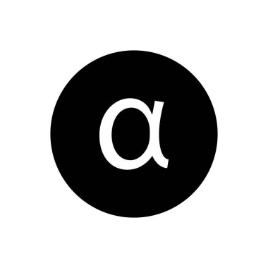 Çember arkaplanda izole edilmiş Alfa sembol vektörü