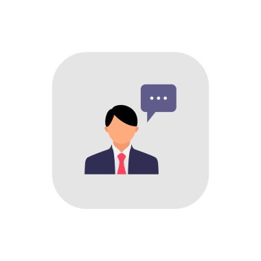 İş danışmanı ve yönetim danışmanlık vektörü kare arkaplanda izole edildi