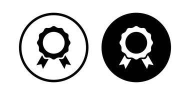 Kazanan rozet simgesi vektörü daire arkaplanında izole edildi