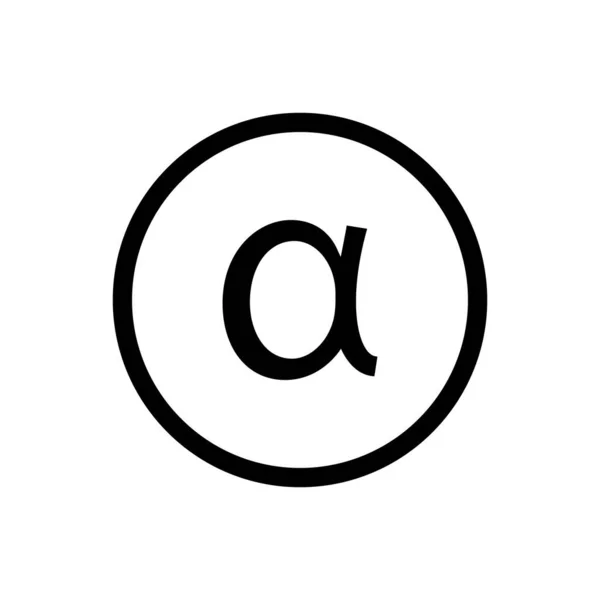 Alpha Symbol Icon Vector Isolated Circle Line — Archivo Imágenes Vectoriales
