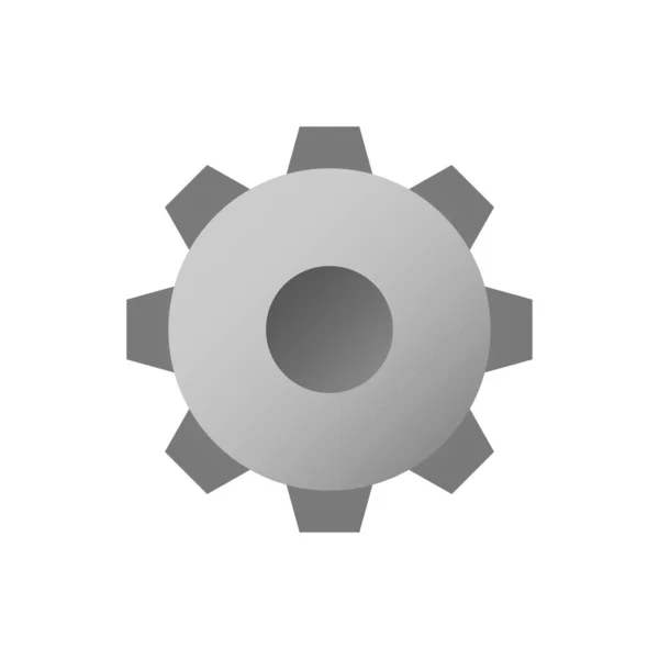 Settings Gear Icon Vector Silver Flat Style — Archivo Imágenes Vectoriales