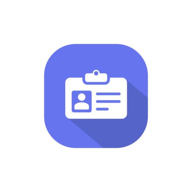 Name tag, ID card icon vector isolated on square background