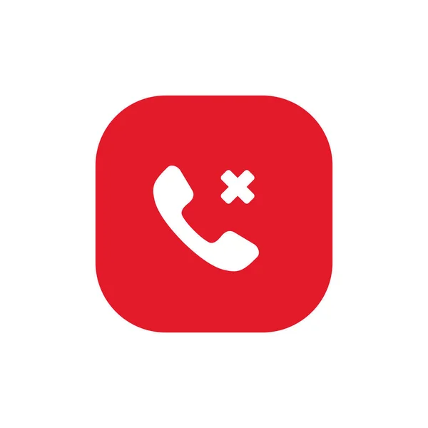 Phone Call Blocking Blocked Icon Vector Square Button — ストックベクタ