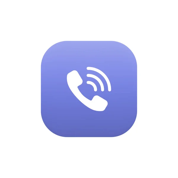 Phone Call Telephone Ringing Icon Vector Square Button — Vector de stock